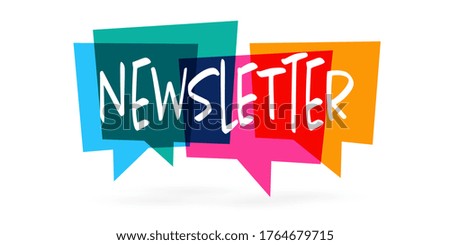 Newsletter on colorful speech bubble