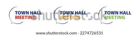 Town hall meeting on speech bubble