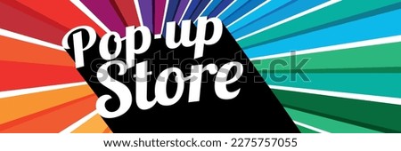 Pop-up store on color background