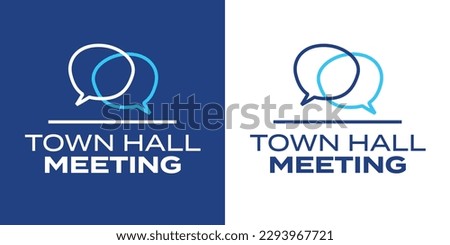 Town hall meeting with speech bubbles