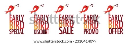 Early bird special, discount, sale, promo and offer