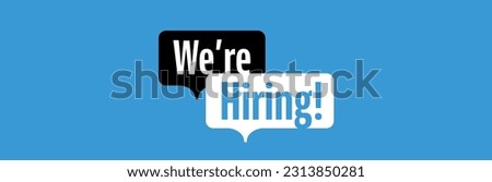 We are hiring on blue background Foto stock © 