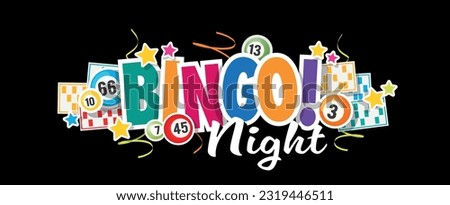 Bingo night! with lottery balls and bingo card
