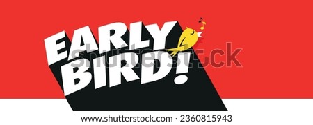 Early bird on a red background