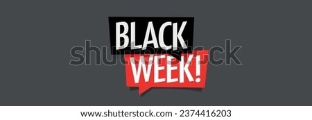 Black week on speech bubble