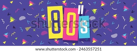 80's on color graphic background