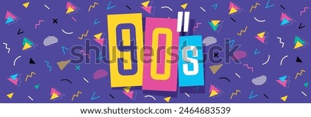 90's on color graphic background