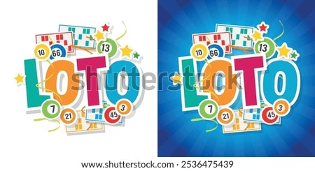 Loto (Bingo in french language) with lottery balls and loto card