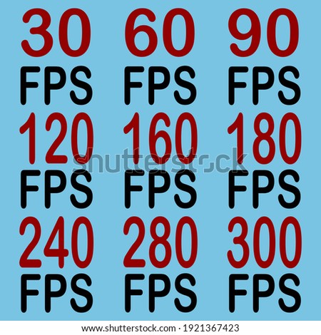 30-300 fps icons, on the blue background