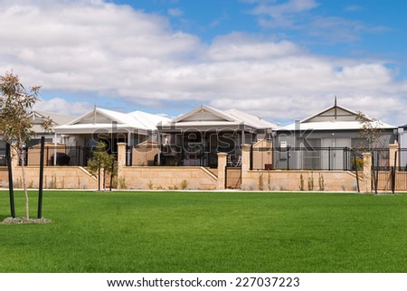 Australian houses in a newly build suburb