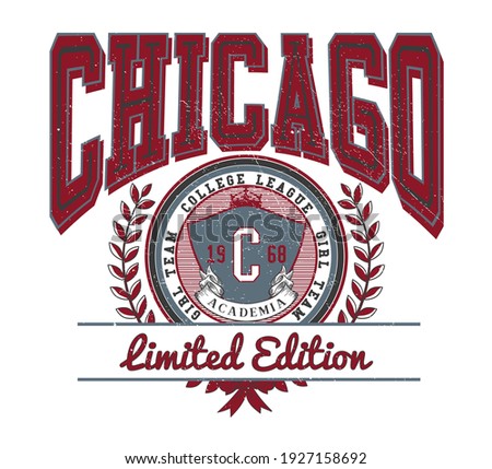 College Print for sweatshirt, t-shirt print and other uses.