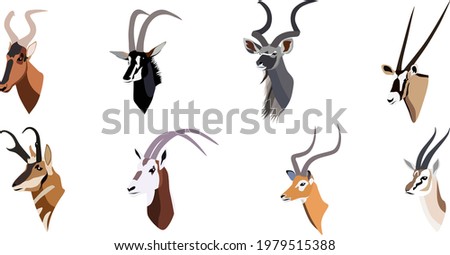 head antelope logo horn bull