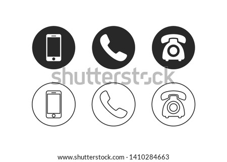 Phone icon vector. Set of flat Phone and mobile phone symbol collection