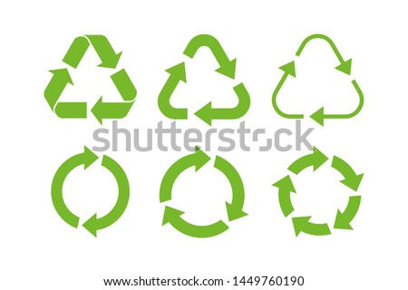 Recycle icon symbol vector. Recycling and rotation arrow icon pack