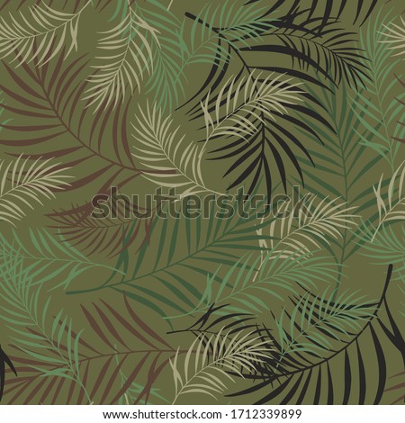 Leaves pattern design camouflage style colored seamless pattern