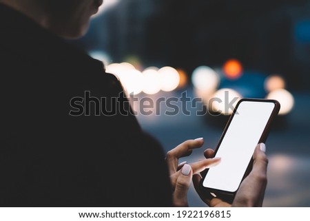 Similar – Image, Stock Photo Crop faceless woman using hand sanitizer in ward