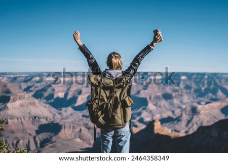 Similar – Image, Stock Photo Female traveler exploring rocky formation