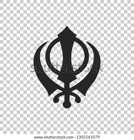 Sikhism religion Khanda symbol icon isolated on transparent background. Khanda Sikh symbol. Flat design. Vector Illustration