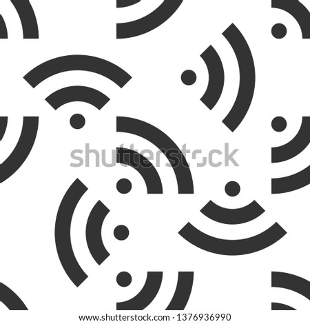 RSS icon isolated seamless pattern on white background. Radio signal. RSS feed symbol. Flat design. Vector Illustration