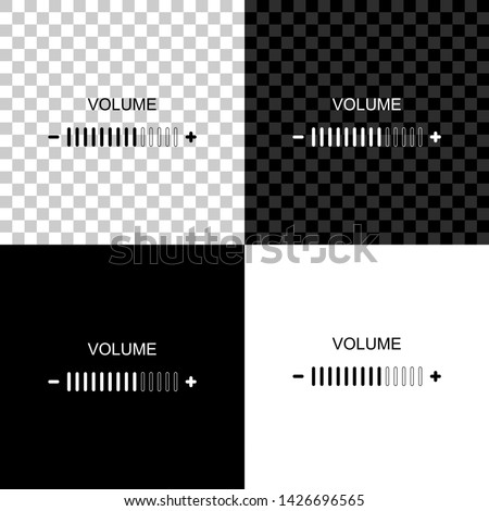Volume adjustment icon isolated on black, white and transparent background. Vector Illustration