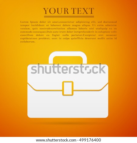 Business case flat icon on orange background. Adobe illustrator