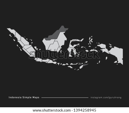 Vector design of simple Indonesia Map with polygonal design and editable EPS-10 format