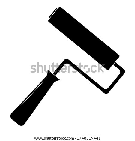 Paint roller solid icon. Paint tool glyph style design, designed for web