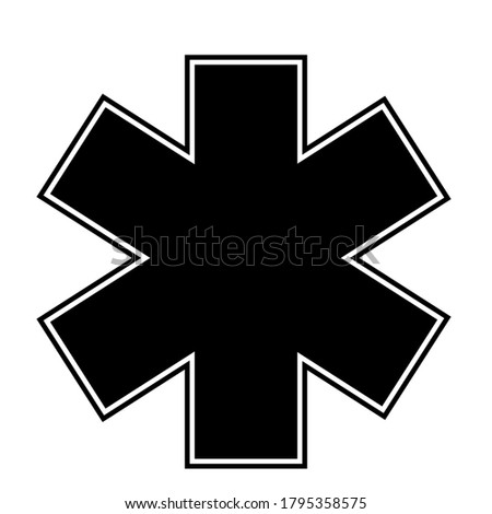 Medical sign star of life icon. Hospital ambulance star glyph style pictogram