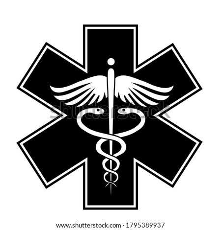 Medical sign star of life icon. Hospital ambulance star glyph style pictogram