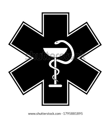 Medical sign star of life icon. Hospital ambulance star glyph style pictogram