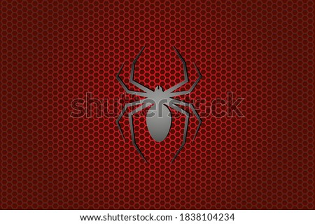 Gradient background in black and red colors with icon of spider