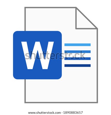 Modern flat design of logo DOC file icon