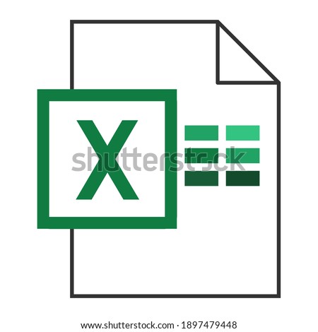 Modern flat design of logo XLS file icon