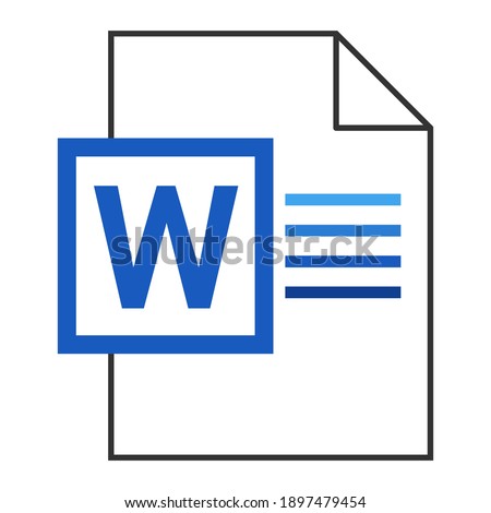 Modern flat design of logo DOC file icon