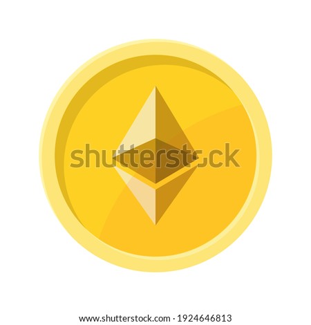 Simple illustration of ethereum coin Concept of internet cryptocurrency