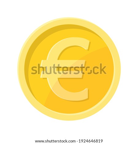 Simple illustration of euro coin Concept of internet currency