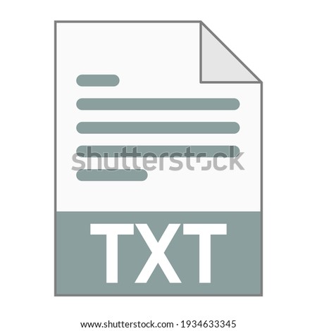 Modern flat design of TXT file icon for web