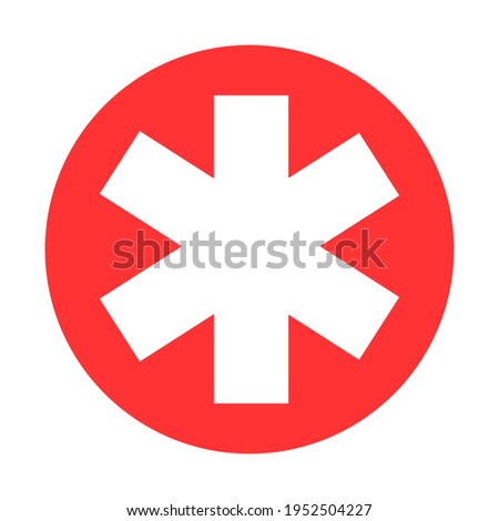 Medical sign star of life icon. Hospital ambulance star glyph style pictogram