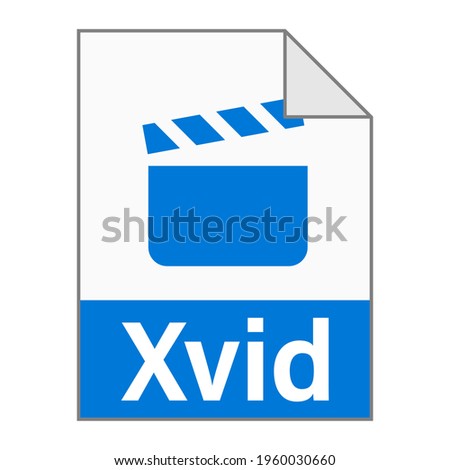 Modern flat design of Xvid illustration file icon for web