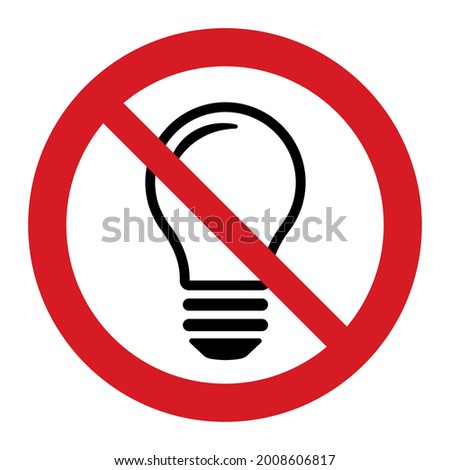 Disabled light bulb or no idea and no inspiration simple icon Electric light energy concept