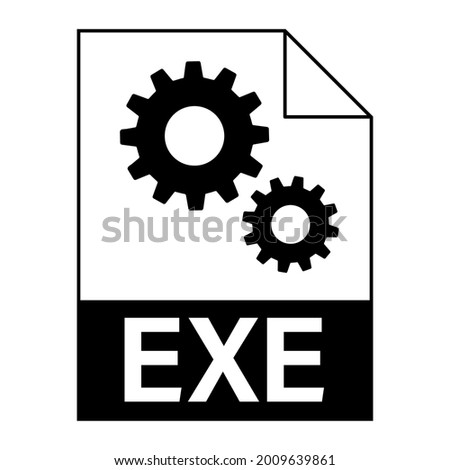 Modern flat design of EXE file icon for web