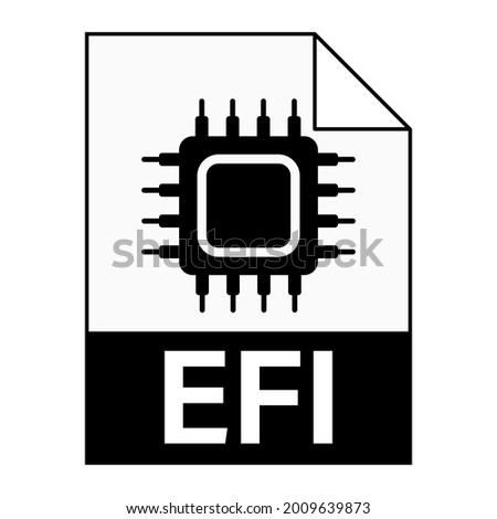 Modern flat design of EFI file icon for web