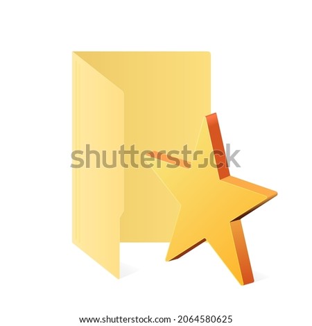 Favorite folder with star icon isolated on white background