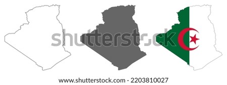 Highly detailed Algeria map with borders isolated on background