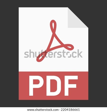 Modern flat design of PDF file icon for web