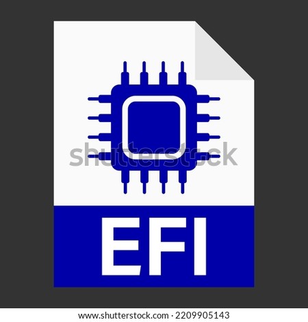 Modern flat design of EFI file icon for web