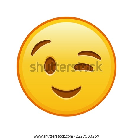 Winking face Large size of yellow emoji smile