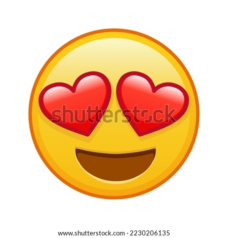 Smiling face with heart eyes Large size of yellow emoji smile