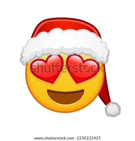 Christmas smiling face with heart eyes Large size of yellow emoji smile