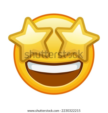 A grinning face with starry eyes Large size of yellow emoji smile